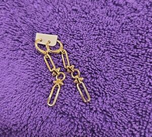 Elegant Gold Plated Paperclip Earrings